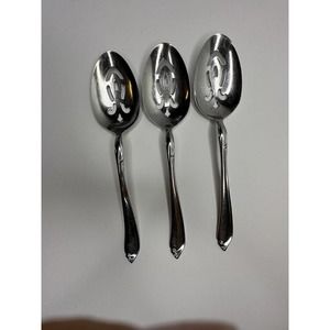 Oneida Craft Deluxe Shasta Stainless Flatware Serving Slotted Spoon 3 Pc
